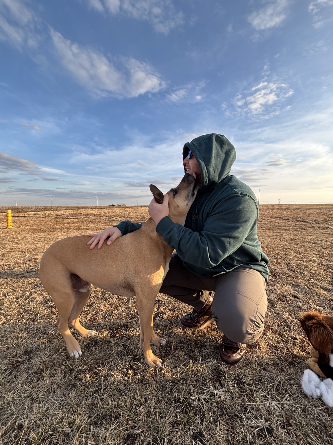 Brad and Rollo together outside